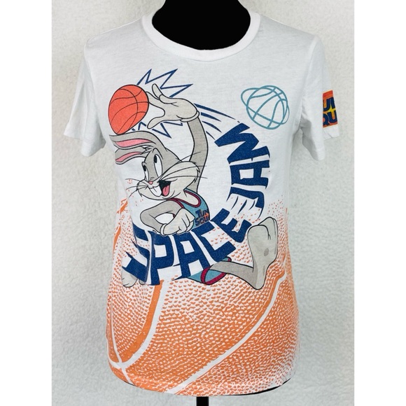 SPACE JAM • White/Multi Bugs Bunny Basketball Short Sleeve Tee - Picture 10 of 16